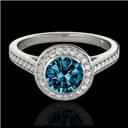 1.55 ctw H-SI/I Diamond Solitaire Halo Ring 10K Yellow Gold