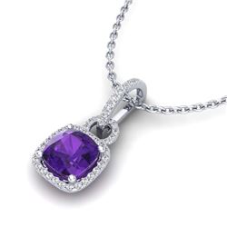 6 ctw Cushion Cut Peridot Necklace 18K White Gold