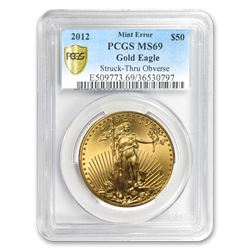 2012 1 oz Gold American Eagle MS-69 PCGS (Obv Mint Error)