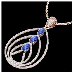 1.50 ctw Intense Blue Diamond Ring 18K Rose Gold