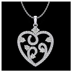 1.33 ctw VS/SI Diamond Solitaire Art Deco Stud Necklace 18K White Gold