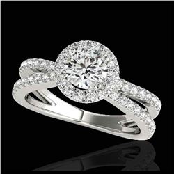 2.05 ctw Intense Fancy Yellow Diamond Art Deco Ring 18K White Gold