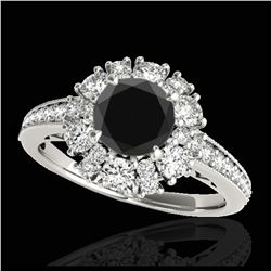 1.33 ctw H-SI/I Diamond Solitaire Halo Ring 10K Yellow Gold