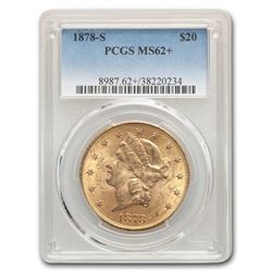 1878-S $20 Liberty Gold Double Eagle MS-62+ PCGS