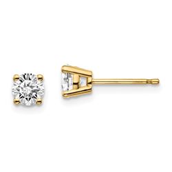 14k Yellow Gold 2/3ct Lab Grown Diamond 4-Prong Earring