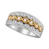 Image 1 : 10kt Yellow Gold Round Ruby Diamond Stackable Band Ring 1/20 Cttw