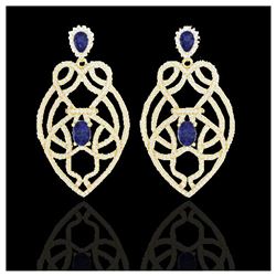 4.50 ctw Garnet & VS/SI Diamond Earrings 18K Yellow Gold