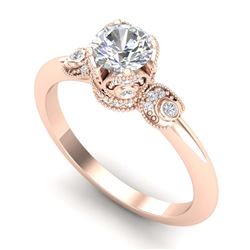1.50 ctw VS/SI Diamond Solitaire Halo Necklace 14K White Gold