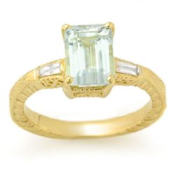 0.55 ctw Peridot & Diamond Ring 18K White Gold