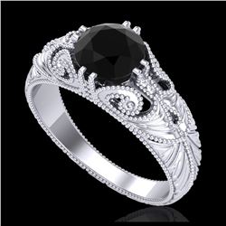 1.36 ctw Fancy Black Diamond Art Deco Stud Necklace 18K Rose Gold