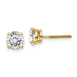 14k Yellow Gold 1 1/2ct Cert. Lab Grown Diamond Earring