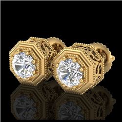 2.11 ctw VS/SI Diamond Solitaire Art Deco Necklace 18K Yellow Gold