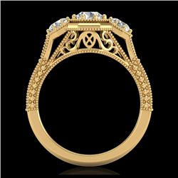 2 ctw SI/I Fancy Intense Yellow Diamond Halo Ring 10K White Gold