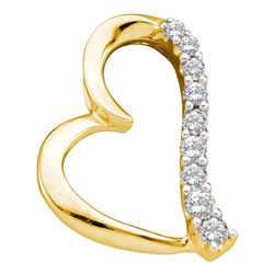 10kt Yellow Gold Mens Round Diamond Letter V Bubble Initial Charm Pendant 3/8 Cttw