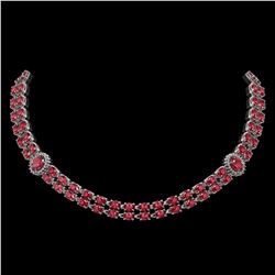 5.50 ctw Garnet & VS/SI Diamond Halo Earrings 18K White Gold