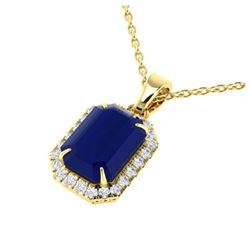 1.19 ctw Intense Blue Diamond Necklace 10K Rose Gold