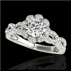 1.70 ctw H-SI/I Diamond Solitaire Halo Ring 10K White Gold