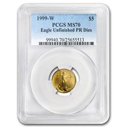 1999-W 1/10 oz Gold American Eagle MS-70 PCGS (W Variety)