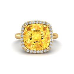 3 ctw Amethyst & VS/SI Diamond Halo Ring 18K Yellow Gold