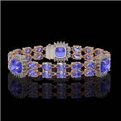 31.28 ctw Amethyst & Diamond Necklace 14K Rose Gold