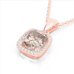 2.50 ctw Amethyst & VS/SI Diamond Necklace 18K Yellow Gold