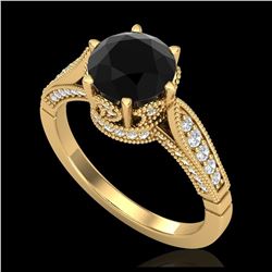 1.75 ctw SI Blue Diamond Solitaire Ring 10K Rose Gold