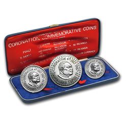 1967 Tonga 3-Coin Palladium Coronation Commem Set (3.529 APW)