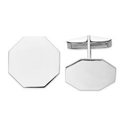 14K WG Octagon Cuff Links