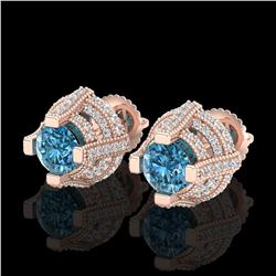 2.55 ctw SI Fancy Blue Diamond Solitaire Ring 10K White Gold
