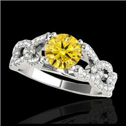 1.67 ctw Intense Blue Diamond Art Deco 3 Stone Ring 18K Rose Gold