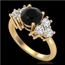 1.55 ctw SI/I Fancy Intense Yellow Diamond Ring 10K Rose Gold