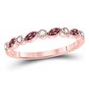 Image 1 : 10kt Rose Gold Round Red Color Enhanced Diamond Teardrop Dangle Hoop Earrings 1/4 Cttw