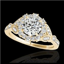 1.60 ctw VS Black Diamond Bypass Solitaire Ring 10K White & Yellow Gold