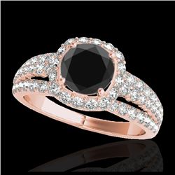 1.25 ctw SI Blue Diamond Solitaire Ring 10K White Gold
