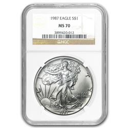 1987 Silver American Eagle MS-70 NGC (Registry Set)