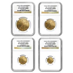 2011-W 4-Coin Proof Gold American Eagle Set PF-70 NGC