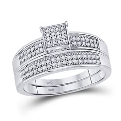 10kt Yellow Gold Round Prong-set Diamond Contoured Cluster Ring 1/6 Cttw