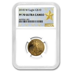 2018-W 1/4 oz Proof Gold American Eagle PF-70 NGC (Various Label)