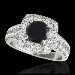 1.36 ctw Fancy Intense Blue Diamond Art Deco Ring 18K Rose Gold