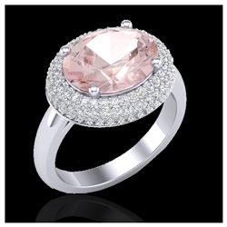 12 ctw Sky Blue Topaz & VS/SI Diamond Ring 14K Rose Gold