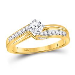 14kt White Gold Round Diamond 3-stone Bridal Wedding Engagement Ring 1/2 Cttw