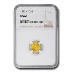 1853-O $1 Liberty Head Gold MS-65 NGC
