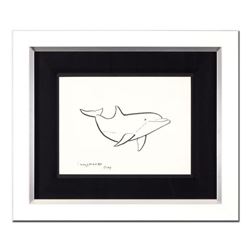 Wyland, "Dolphin" Framed Original Sketch, Hand Signed with Certificate of Authenticity.