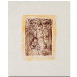 "Michelle and Nana" Limited Edition Lithograph by Edna Hibel (1917-2014), Numbered and Hand Signed w
