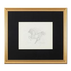 Guillaume Azoulay, "Sketch BA" Framed Original Pencil Drawing, Hand Signed with Letter of Authentici