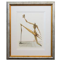 Salvador Dali- Original Color Woodcut on B.F.K. Rives Paper "Inferno 28"