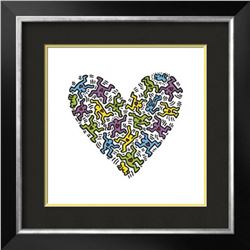 Keith Haring "Untitled, 1985 (heart)" Custom Framed Offset Lithograph