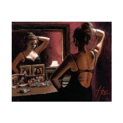Fabian Perez, "El Espejo" Hand Textured Limited Edition Giclee on Board. Hand Signed and Numbered AP