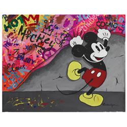 Nastya Rovenskaya- Original Oil on Canvas "mickey Is The Boss"