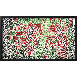 Keith Haring "Untitled, 1981" Custom Framed